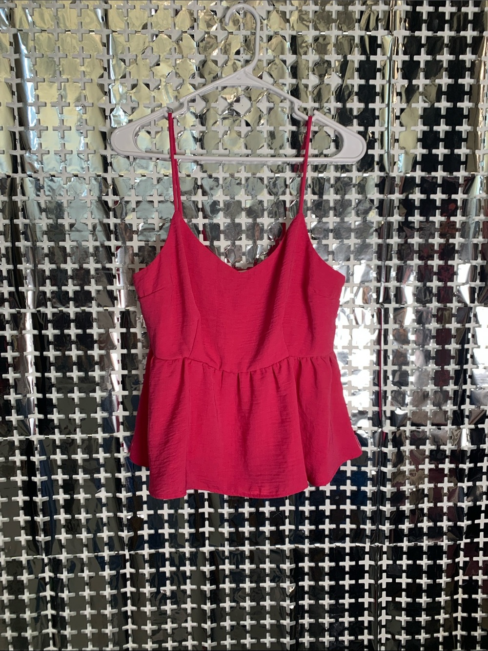 Monteau Fuchsia Peplum Camisole